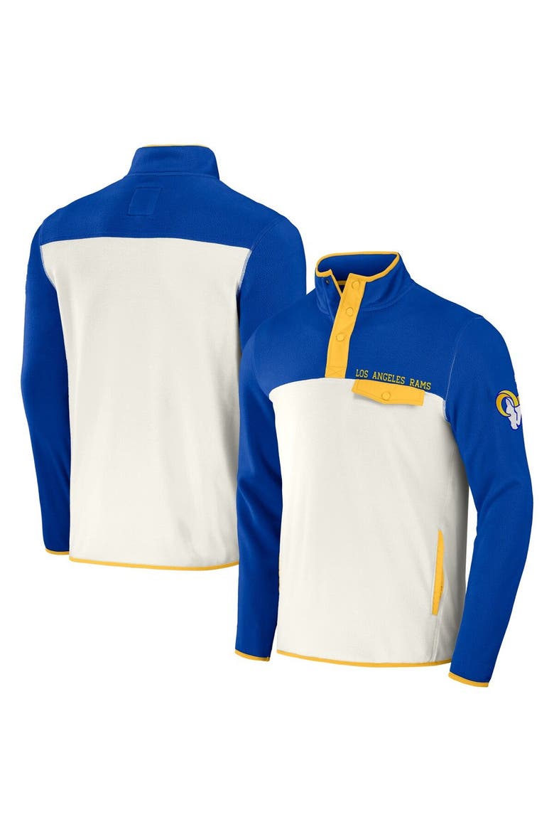 Men's NFL x Darius Rucker Collection by Fanatics Royal/Cream Los Angeles Rams Micro Fleece Quarter-Snap Jacket, Main, color, Royal