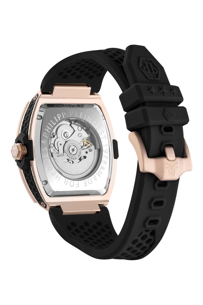 The $keleton 2.0 Automatic Silicone Strap Watch, 44mm, Alternate, color, TTE
