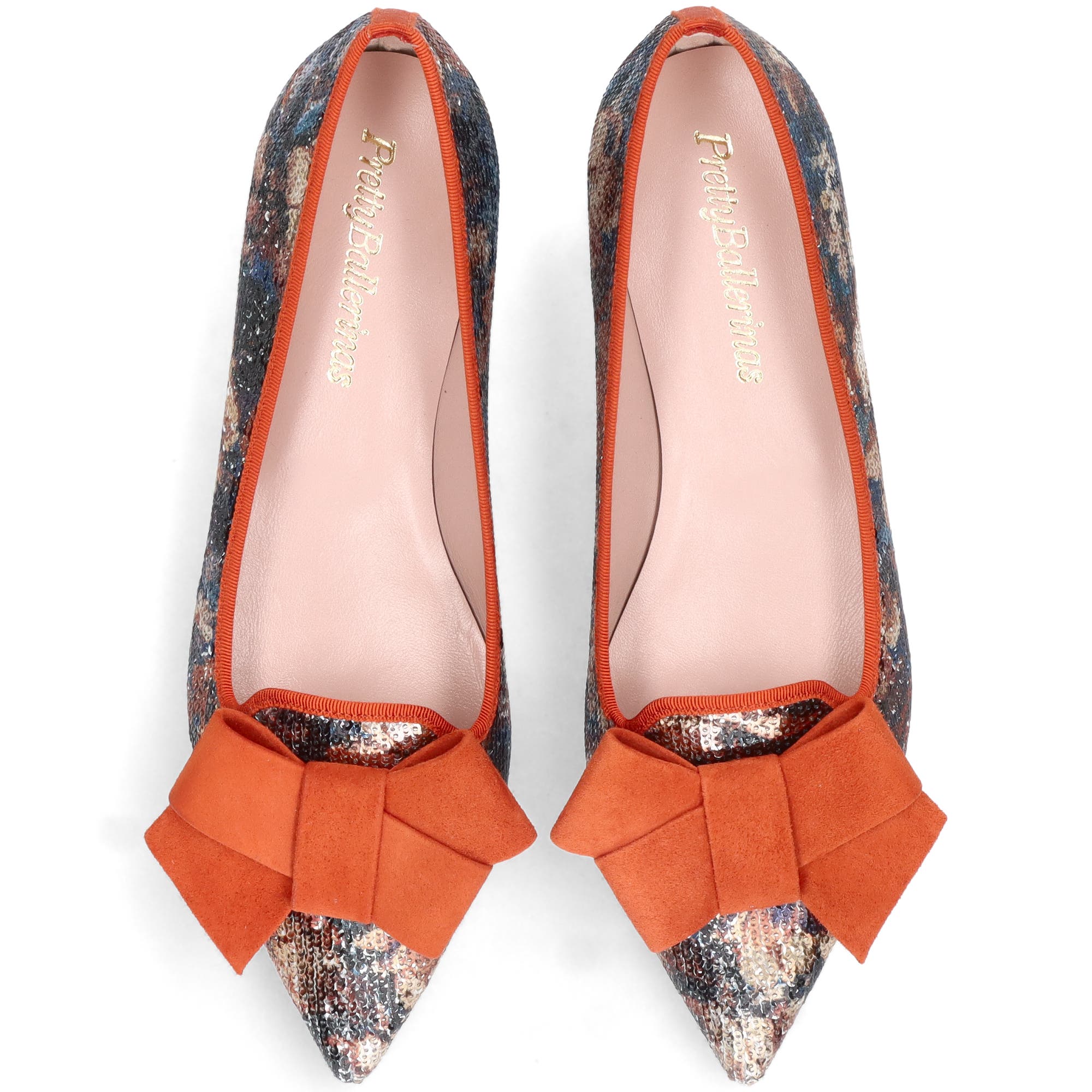 Pretty Ballerinas Pointed Toe Bow Loafer, Alternate, color, Orange And Blue