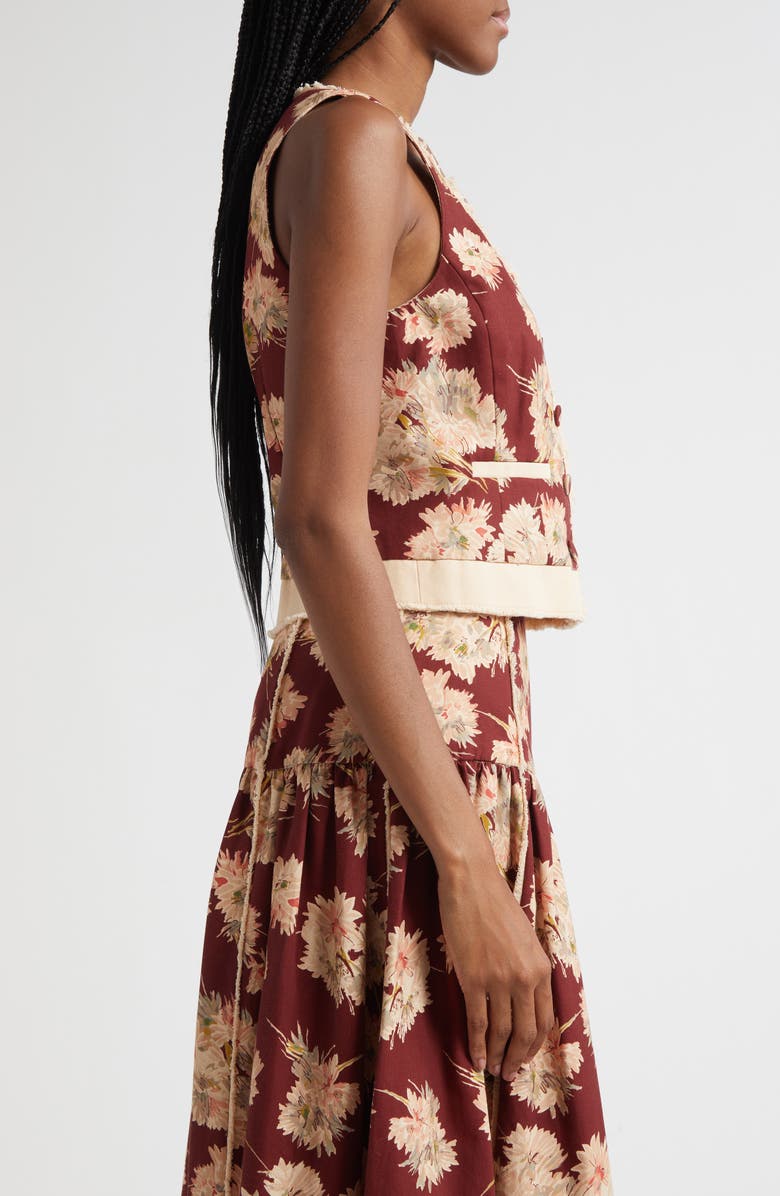 Cinq à Sept Rowena Mae Bouquet Floral Top, Alternate, color, Wineberry Multi