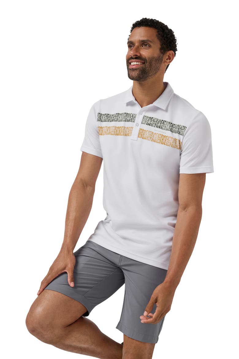 Perfect Memory Chest Stripe Cotton Blend Piqué Polo, Alternate, color, WHITE