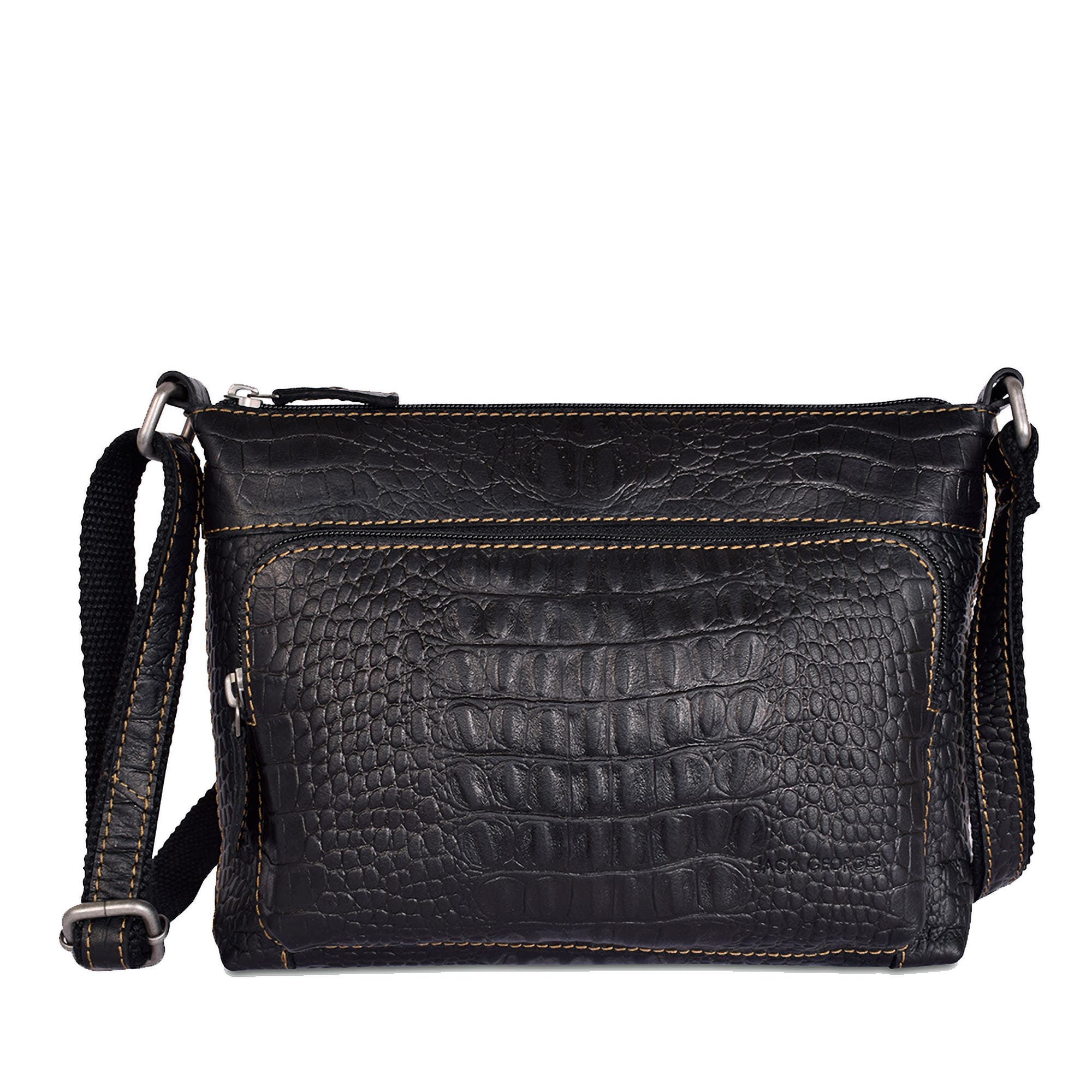 Hornback Croco Mini City Crossbody, Main, color, Black