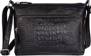 JACK GEORGES Hornback Croco Mini City Crossbody