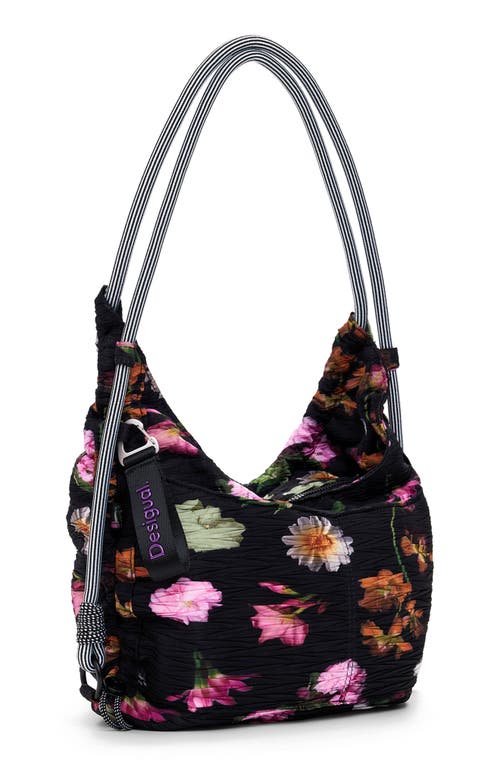 Desigual Ruched Floral Shoulder Bag