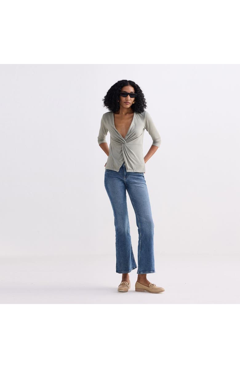 Reistor Twist Front Knit Shirt, Alternate, color, Light Olive