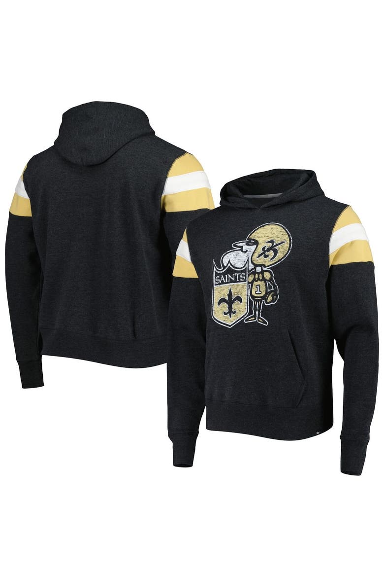 Men's '47 Black New Orleans Saints Legacy Premier Nico Pullover Hoodie, Alternate, color, Black