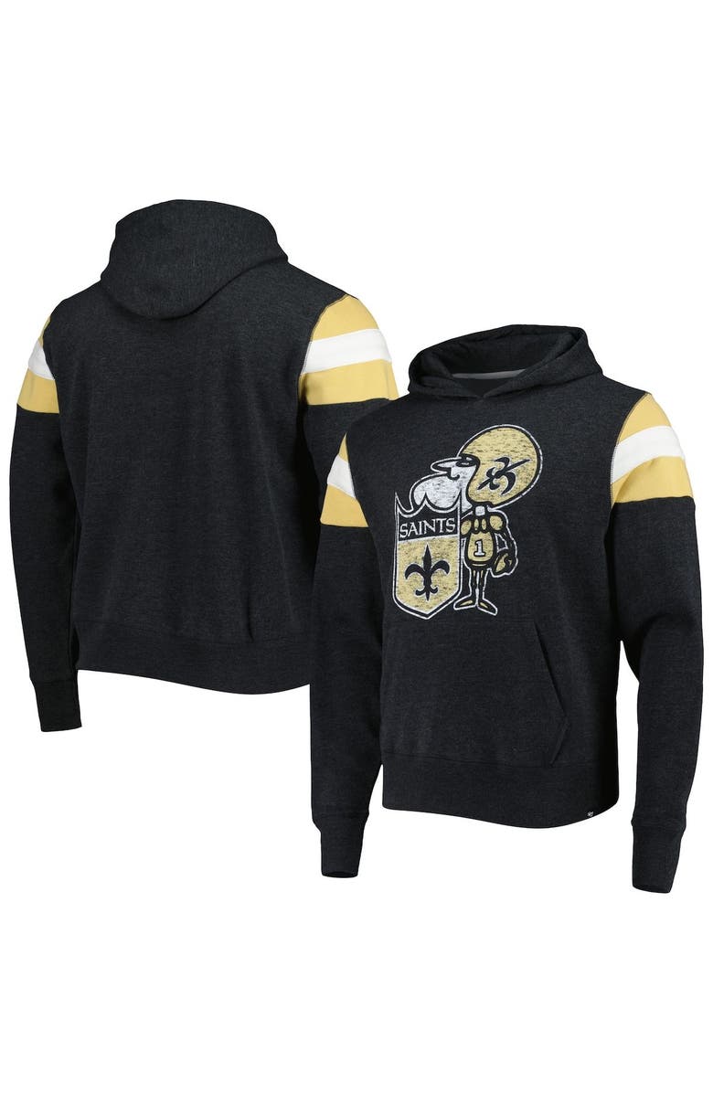 '47 Men's '47 Black New Orleans Saints Legacy Premier Nico Pullover Hoodie, Alternate, color, Black