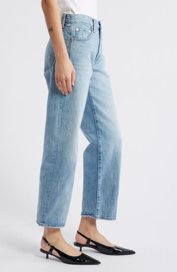 Lexi Distressed Ankle Wide Leg Jeans