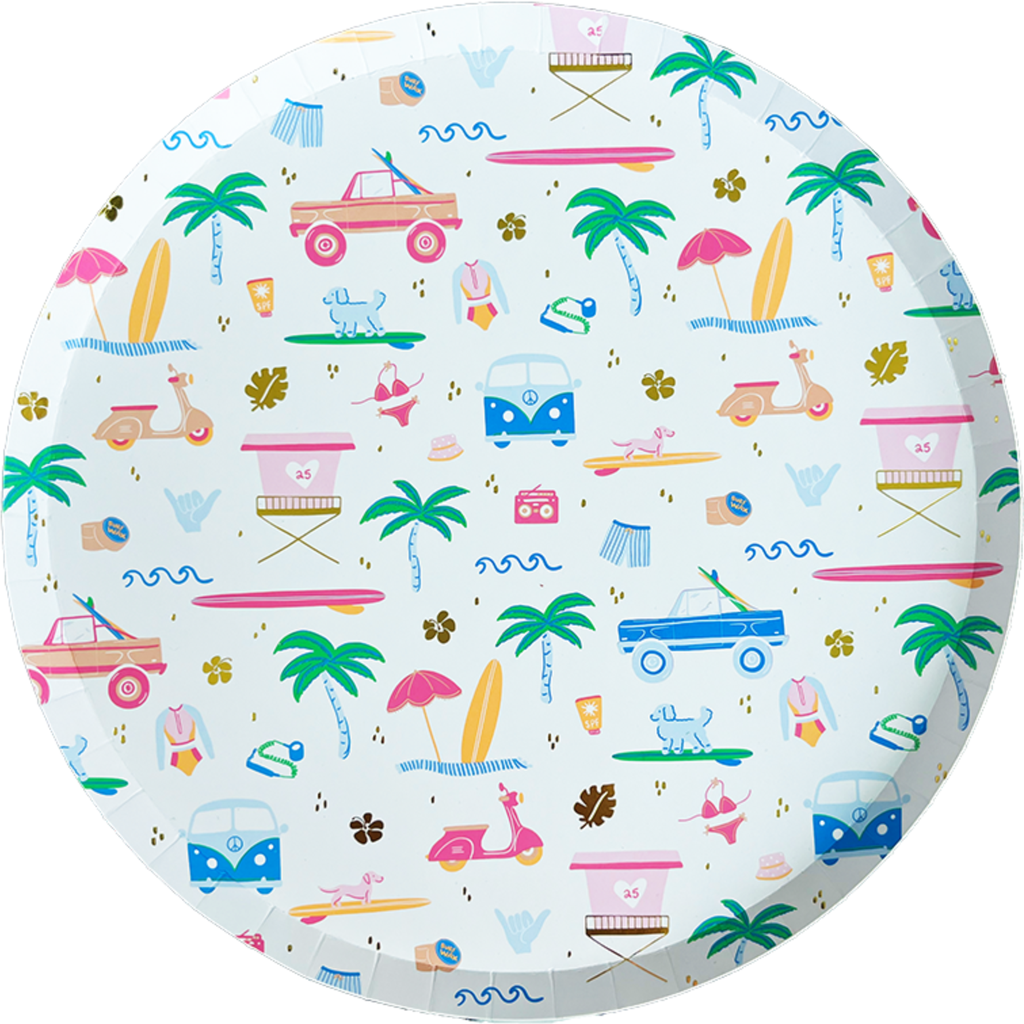 Daydream Society Surf's Up Plates In Multi