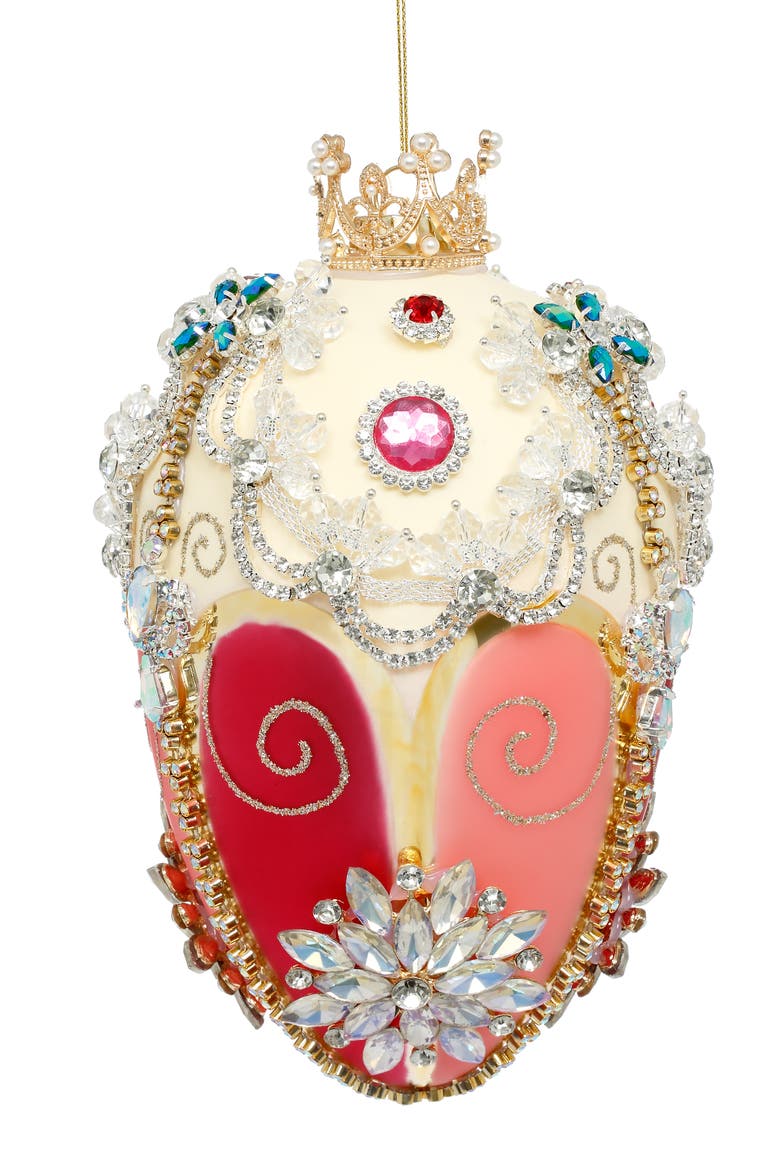 Faberge Jewel Egg Ornament, Ivory Rose, Main, color, Ivory