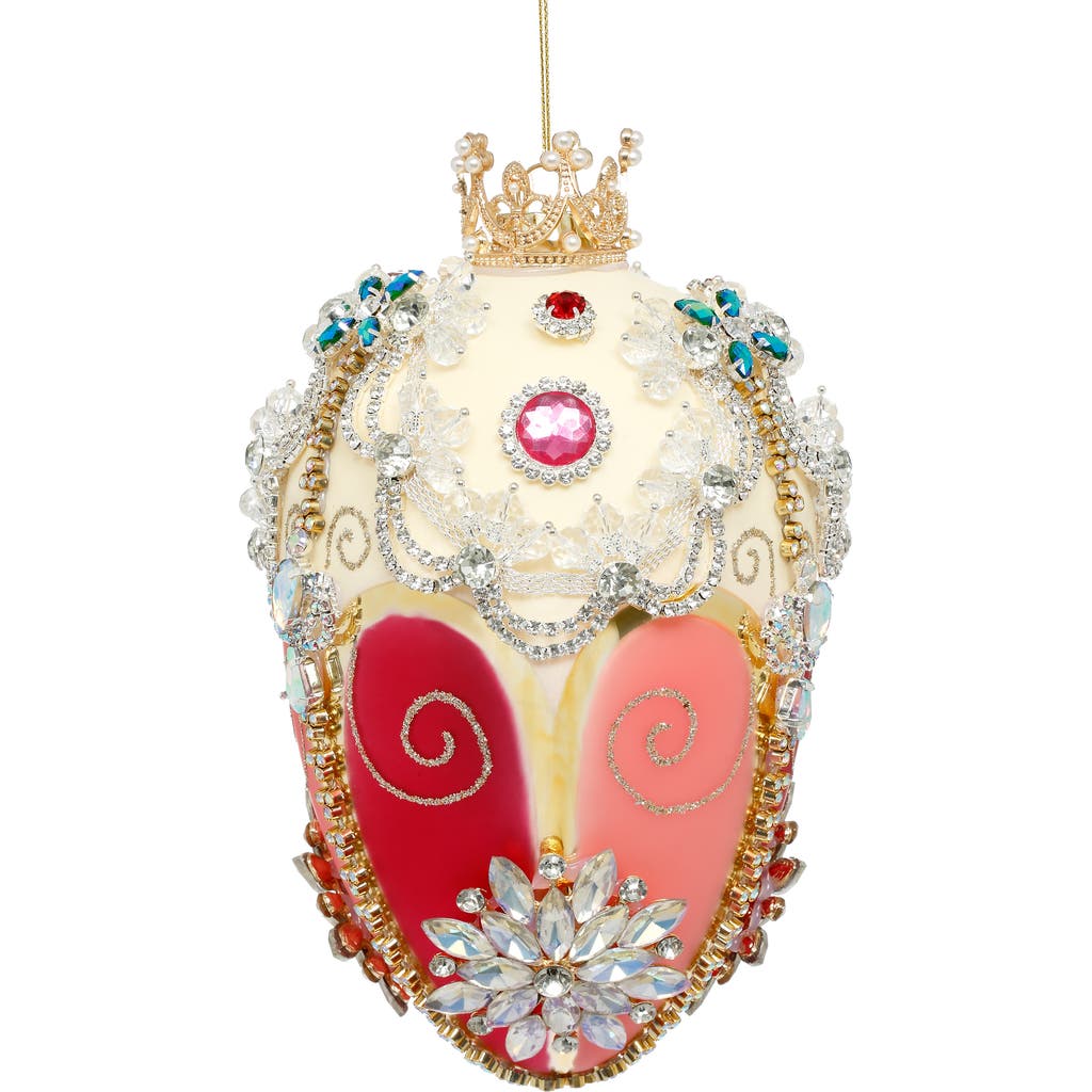 Mark Roberts Faberge Jewel Egg Ornament, Ivory Rose In Multi