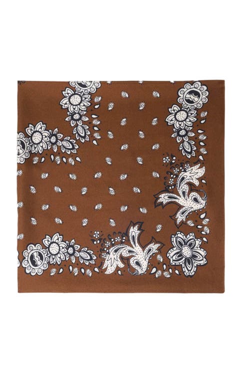 Bandana print silk scarf