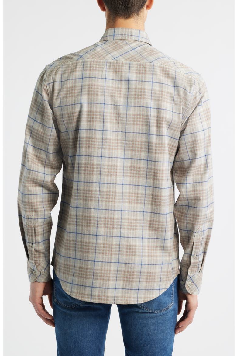 Espana Modern Fit Plaid Cotton Button-Up Shirt, Alternate, color, GREY
