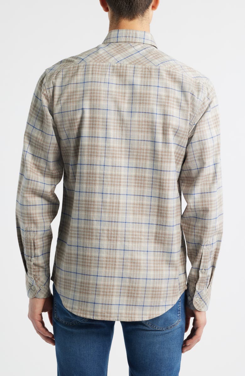 James Campbell Espana Modern Fit Plaid Cotton Button-Up Shirt, Alternate, color, Grey