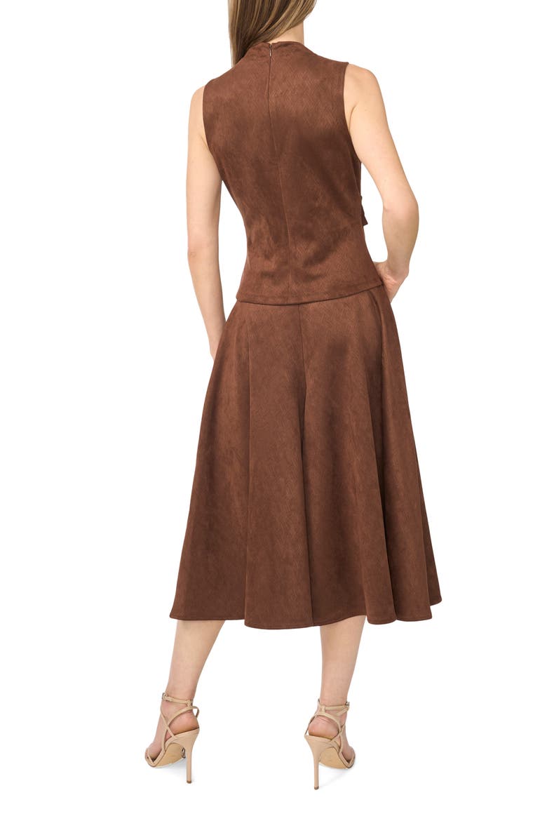Textured Faux Suede Culottes, Alternate, color, MAPLE SYRUP