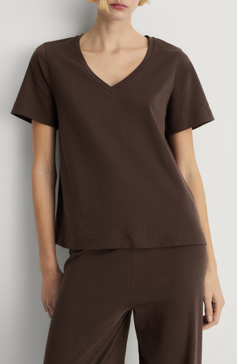 MANGO V-Neck Cotton Pajama Top, Main, color, 