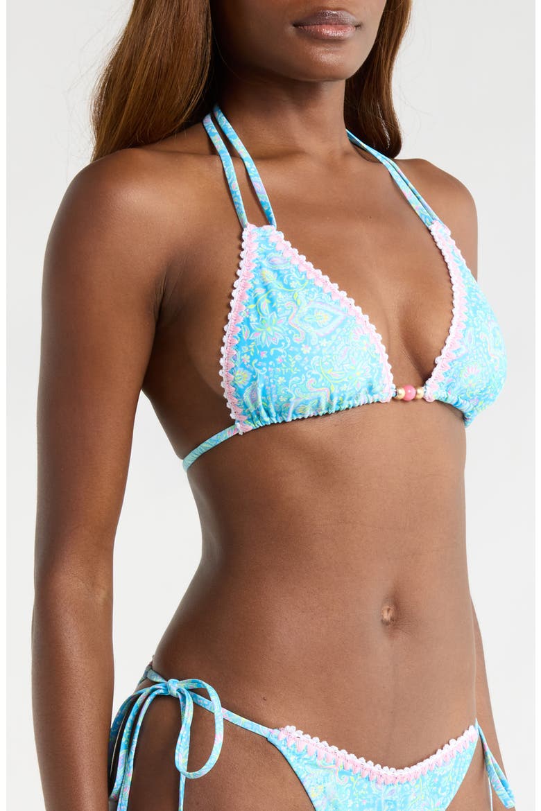 Embroidered & Crochet Trim Bikini Top, Alternate, color, STARGAZE