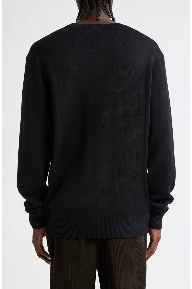 Ami de Coeur Wool Crewneck Sweater, Alternate, color, BLACK