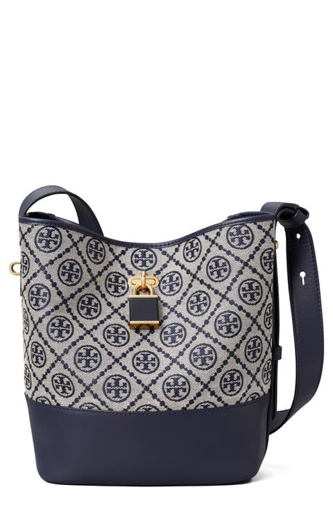 Medium Lock T Monogram Bucket Bag