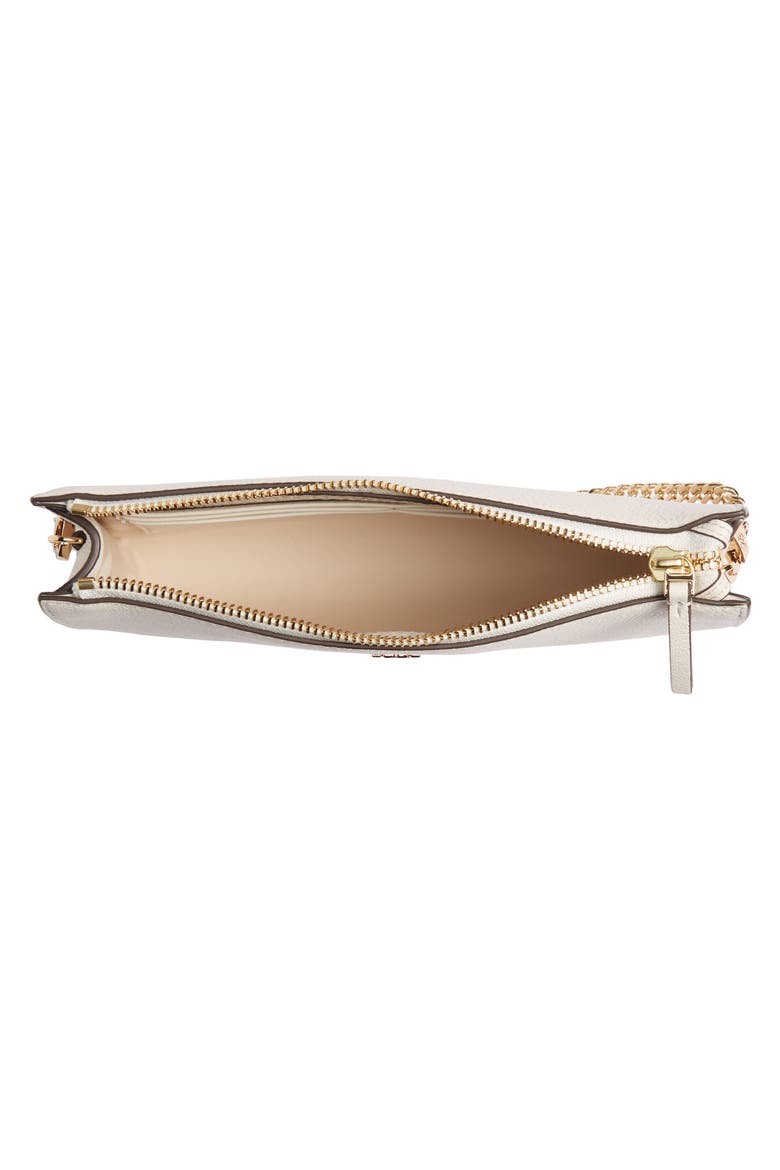 Pebbled Leather Top Zip Crossbody Bag, Alternate, color, NEW IVORY