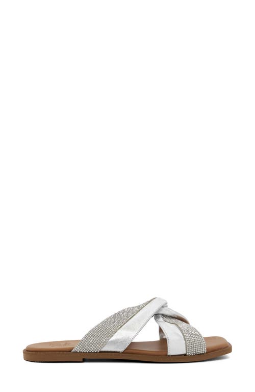 Dune London Lossey Crystal Slide Sandal In Silver