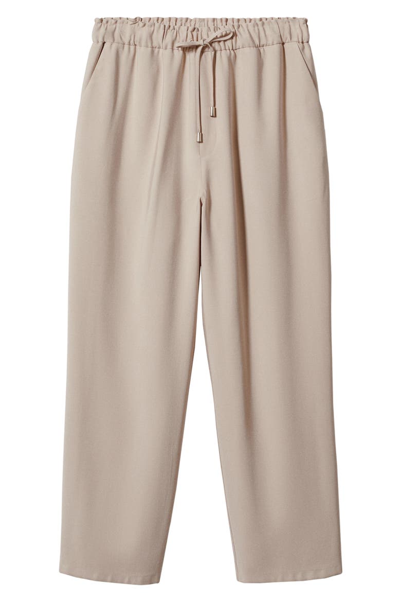 Drawstring Waist Flowy Pants, Alternate, color, LIGHT BEIGE