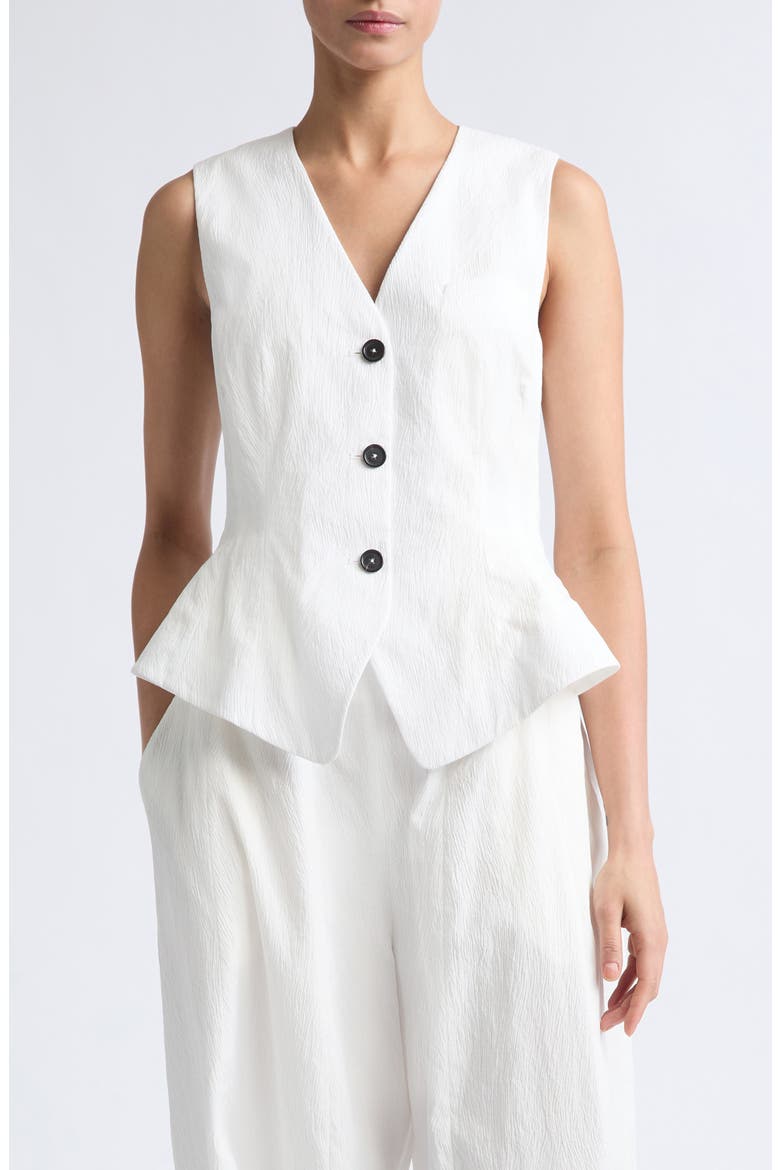 William Flared Vest, Main, color, WHITE