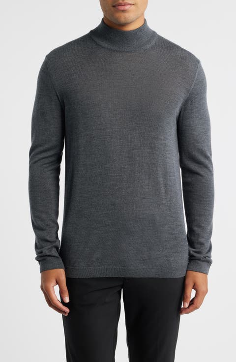 Mock Neck Wool & Silk Sweater