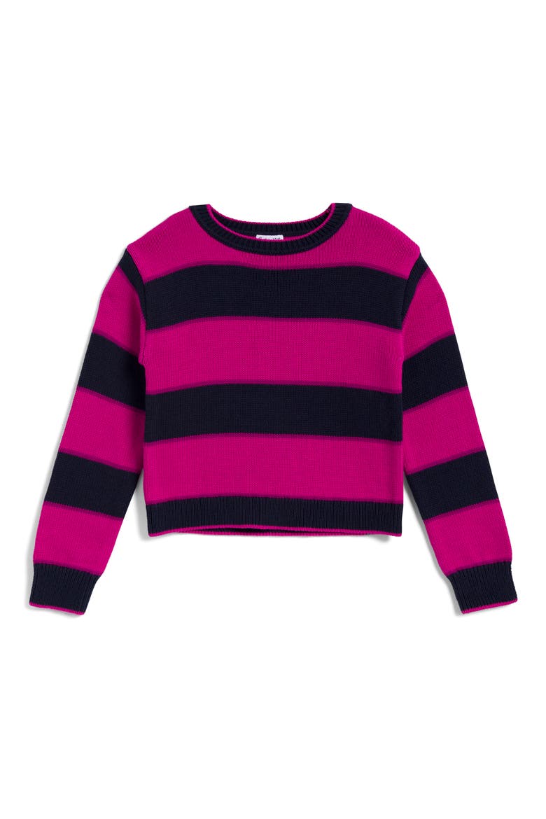 Kids' Celeste Stripe Crewneck Sweater, Main, color, INKWL/ ELTRC RSE