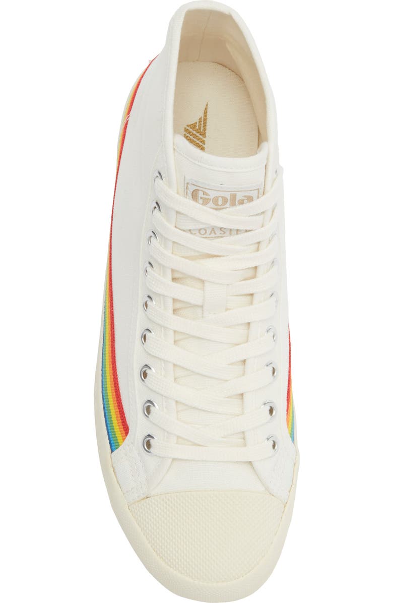Gola Coaster Rainbow Drop High Top Sneaker, Alternate, color, Off White/ Multi