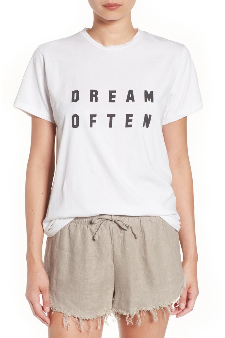 'Dream Often' Graphic Tee, Main, color, WHITE