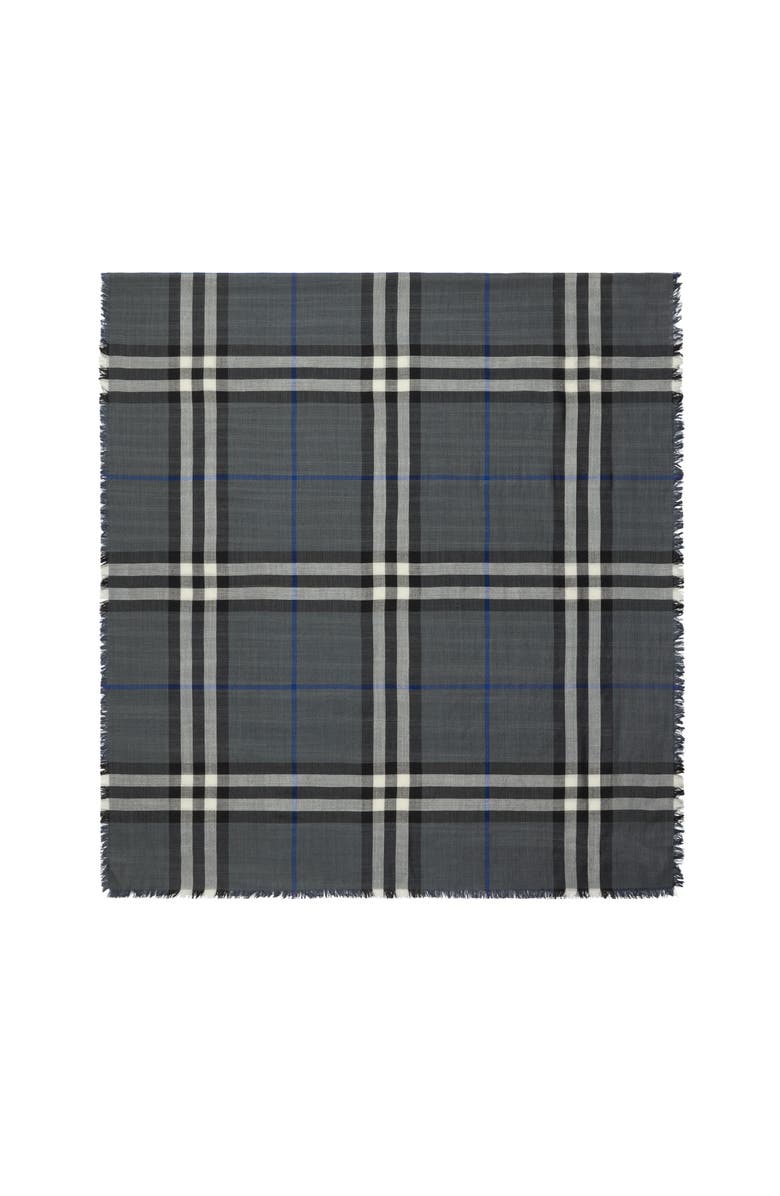 Burberry Reversible Check Wool Silk Scarf, Main, color, Marlborough Grey/Mast Blue