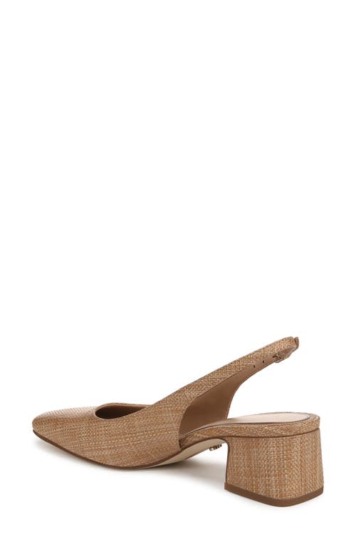 Sam Edelman Terra Slingback Kitten Heel Buff Tan In Tan Raffia