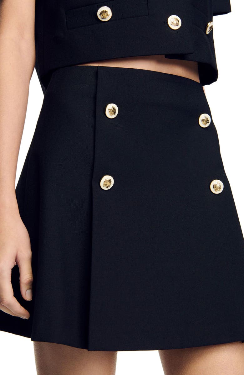 SANDRO Mini pleated skirt, Alternate, color, 