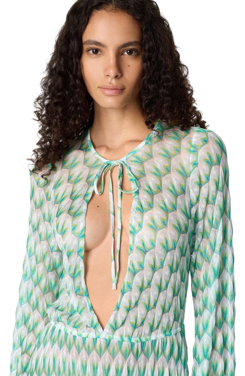 Missoni Cover-up In Viscose With Floral Pattern And Long Sleeves, Alternate, color, Multicoloured
