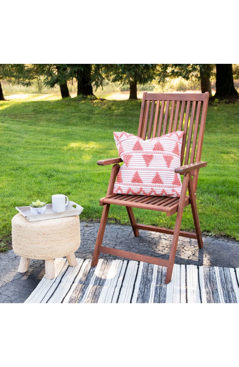 Northlight 20" Orange and Cream Handloom Woven Outdoor Square Throw Pillow, Alternate, color, Orange