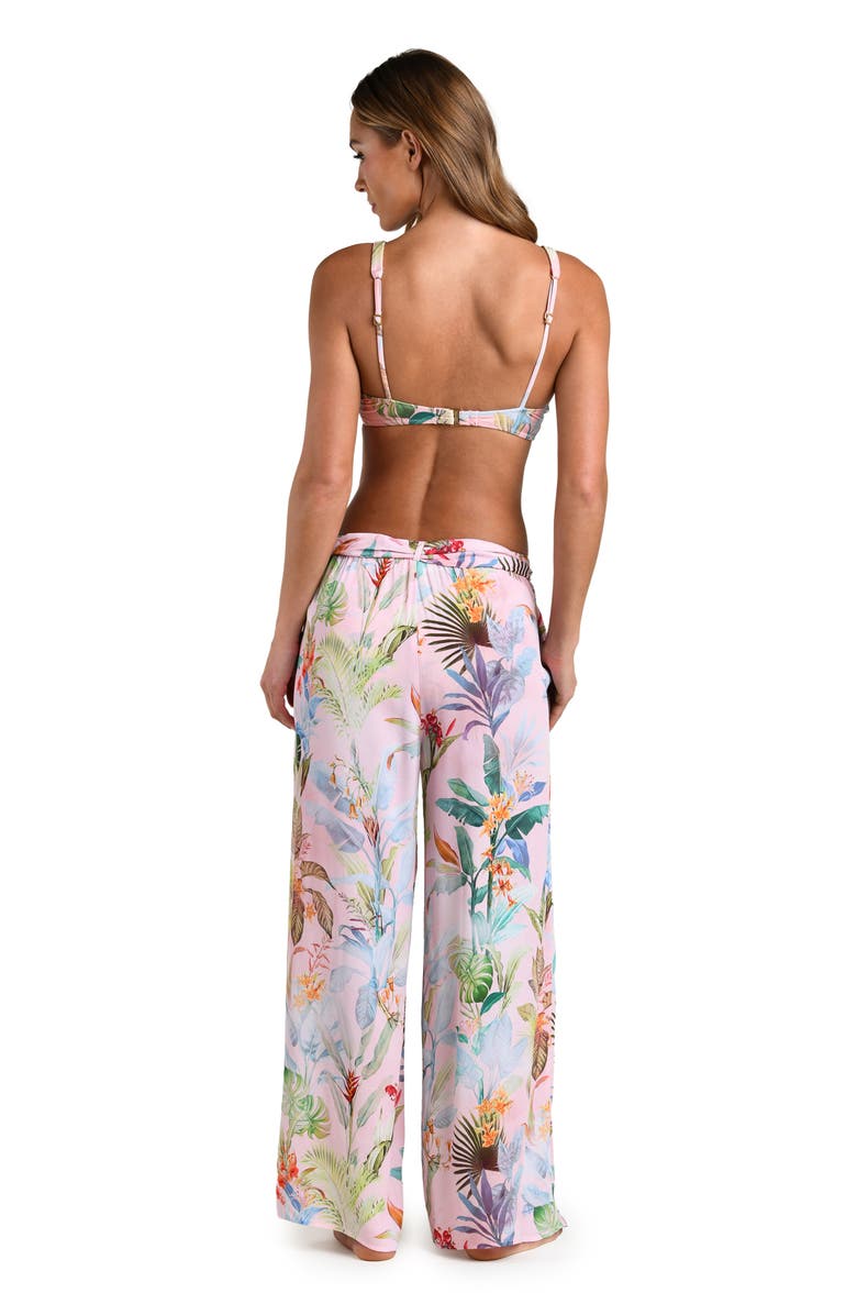 L'AGENCE Colorful Palms Cover-Up Pants, Alternate, color, Pink Multi