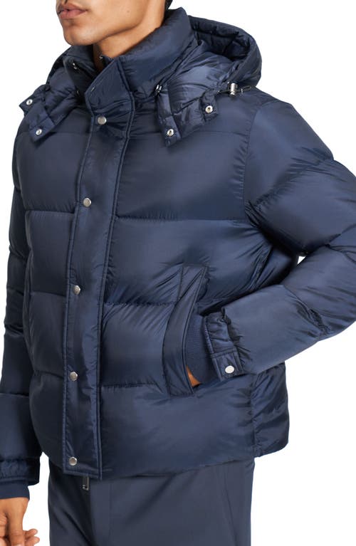 Theory Marquez Puffer Jacket With Removable Hood In Blue