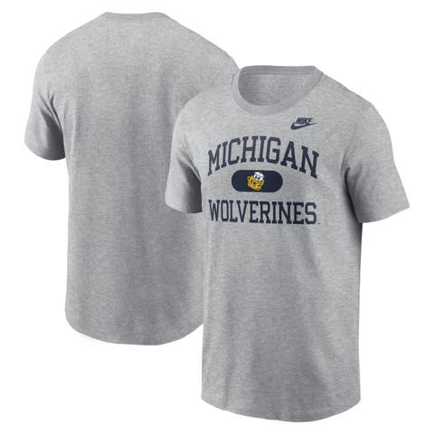 Men's Nike Heather Gray Michigan Wolverines Legacy Alma Mater T-Shirt