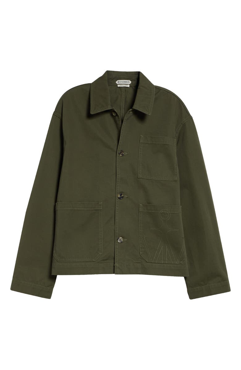 JW Anderson Anchor Patch Pocket Chore Jacket, Main, color, Washed Green