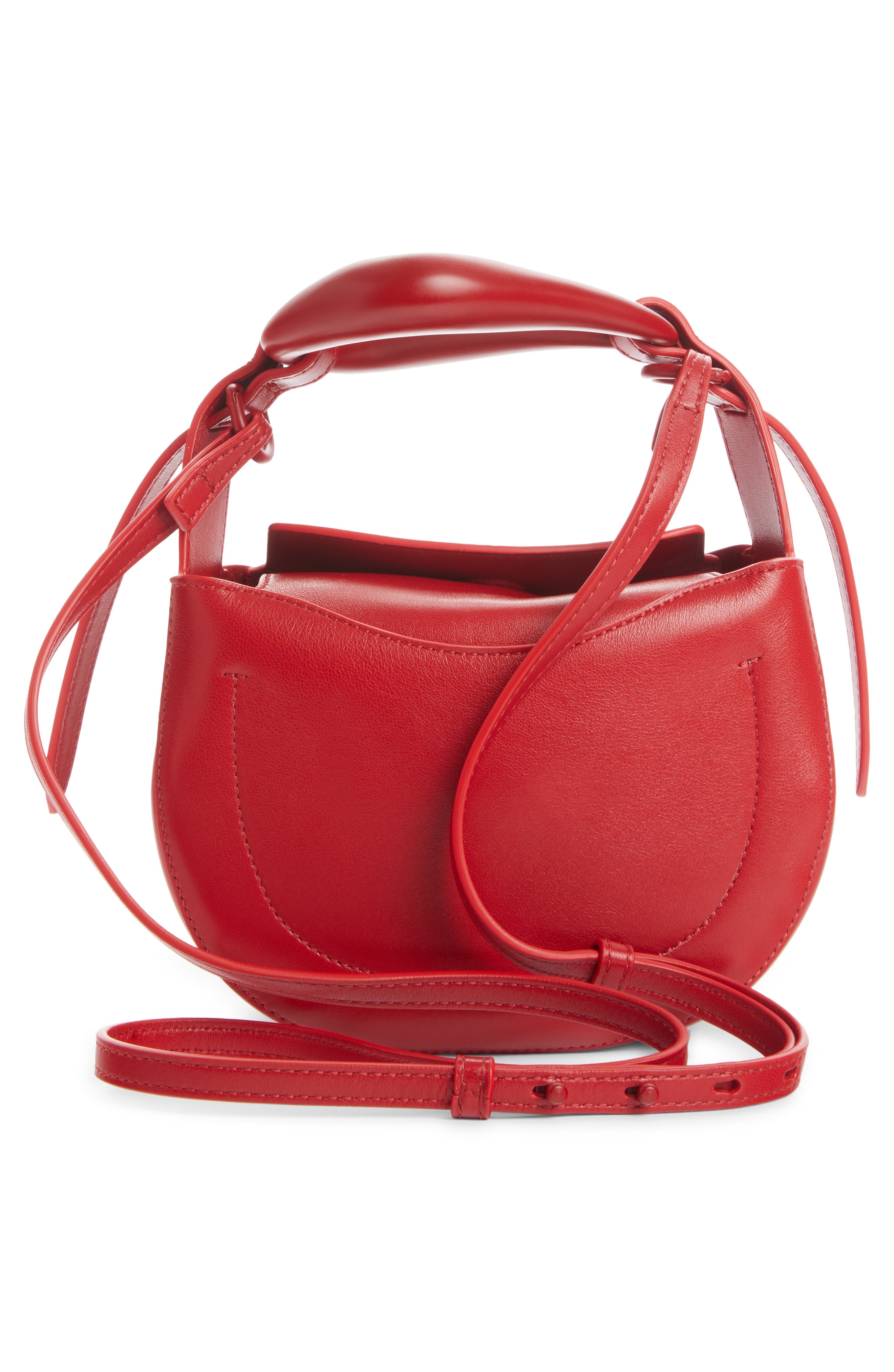 Kiss Leather Crossbody Bag, Alternate, color, RED CRUSH