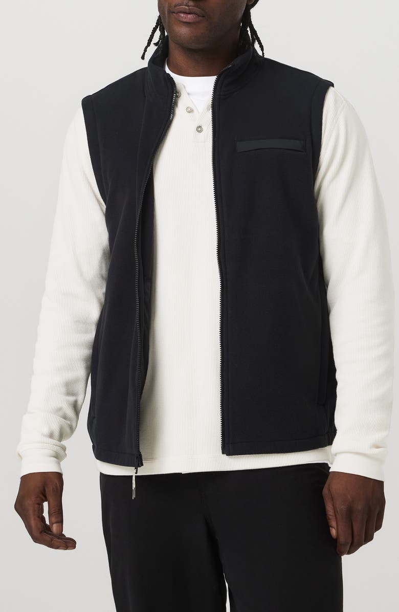 Vuori Zip Water Repellent Fleece Vest, Main, color, Black
