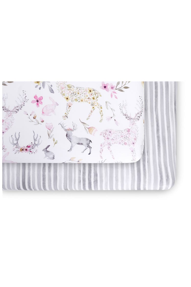 2-Pack Fitted Crib Sheets, Main, color, STONE FAWN