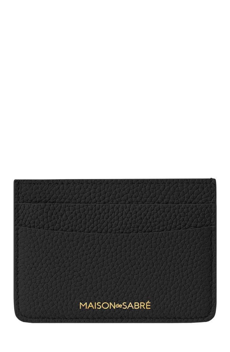 MAISON de SABRÉ Leather Card Holder, Main, color, Black Caviar