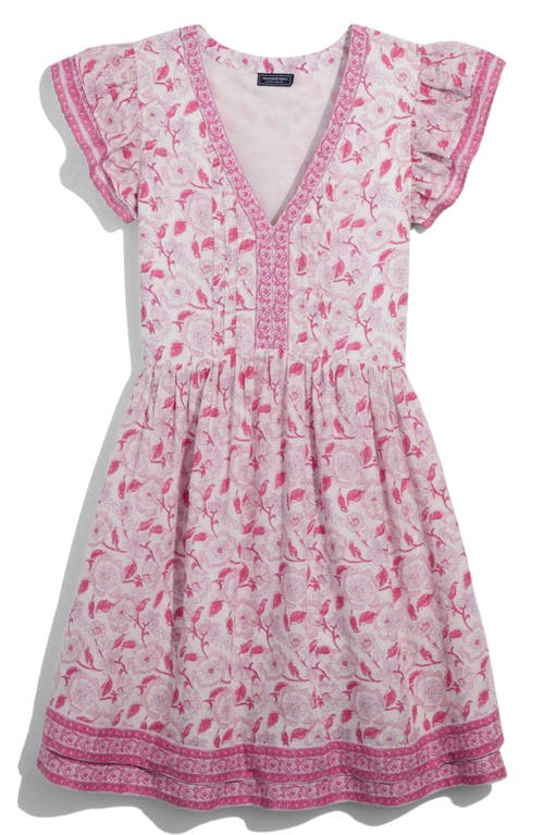 Shop Vineyard Vines Floral Flutter Sleeve Minidress In Frangipani Marsh