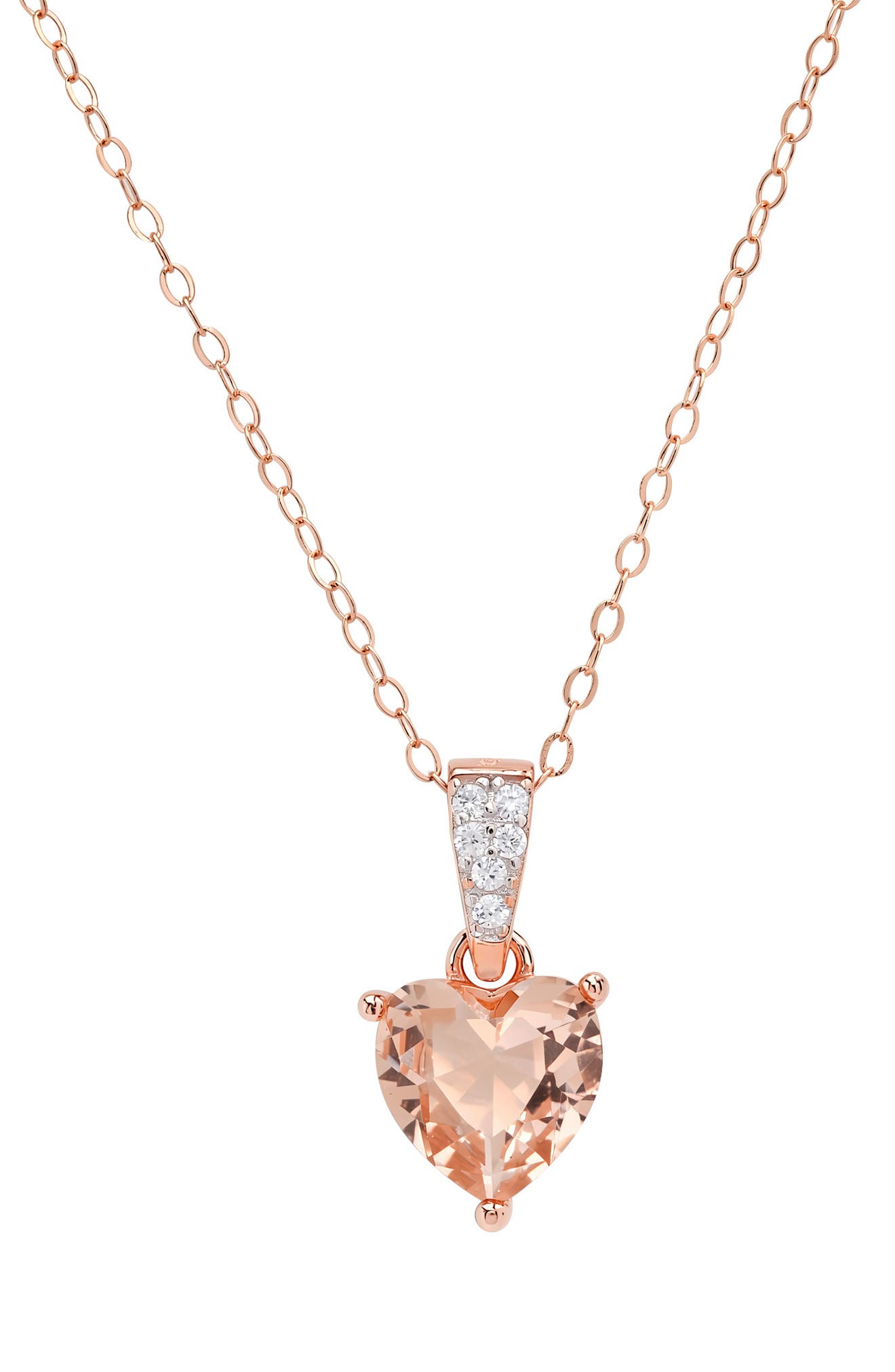 Heart-Cut Cubic Zirconia Pendant Necklace