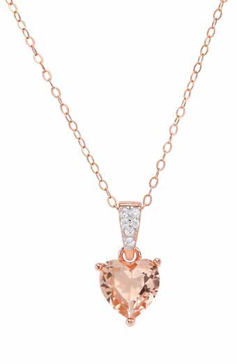 Heart-Cut Cubic Zirconia Pendant Necklace