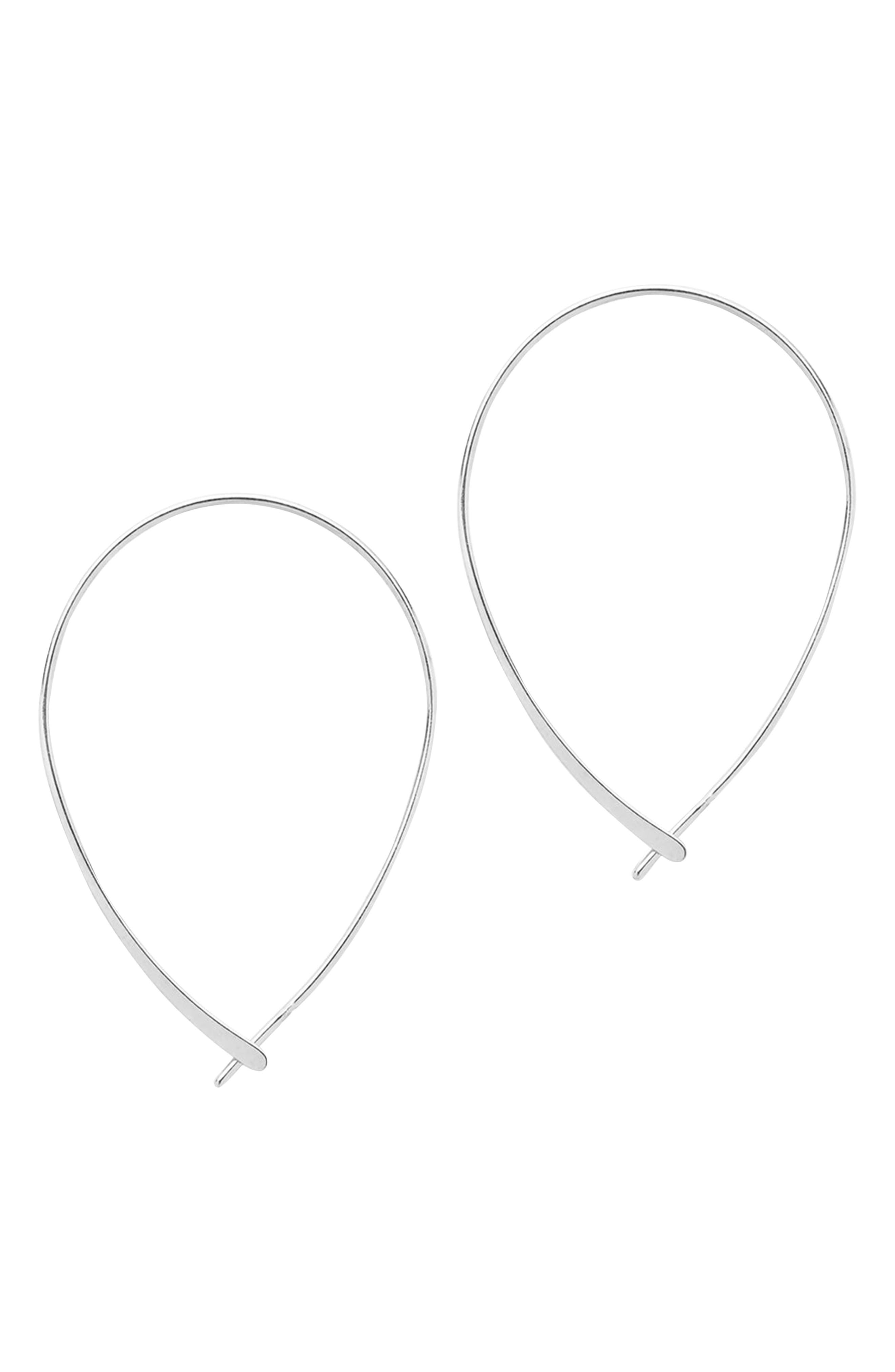 Sterling Forever Threader Hoop Earrings