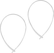 Sterling Forever Threader Hoop Earrings
