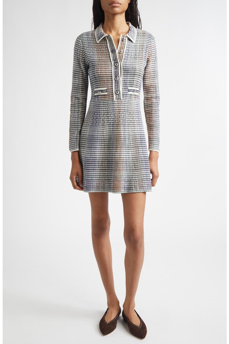 Lauper Tweed Knit Minidress, Main, color, DARK HUNTER GREEN MULTI